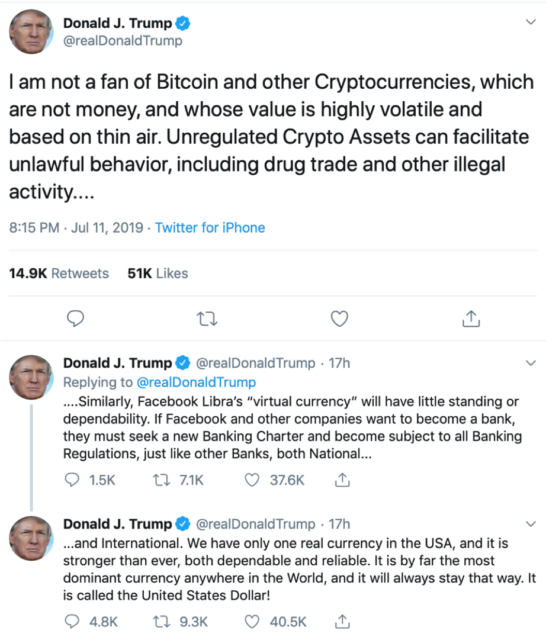 how much cryptocurrency is donald trump invested into